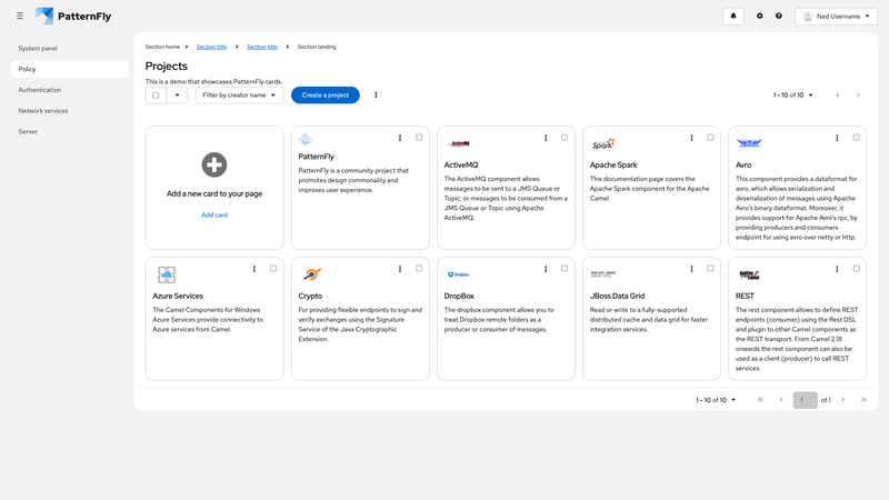 Card view screenshot