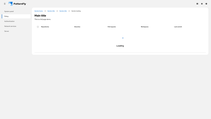 Loading state demo screenshot