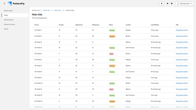 Sticky header screenshot