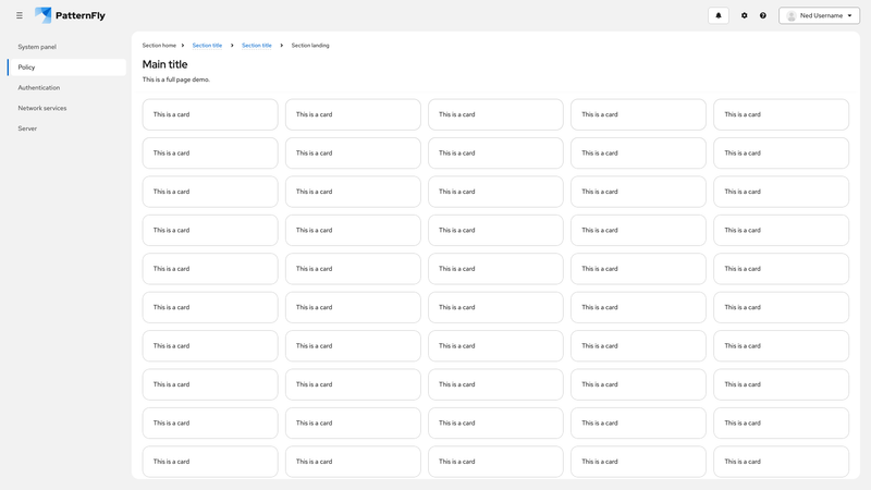 Sticky section group screenshot