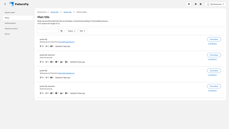 Primary-detail content padding screenshot