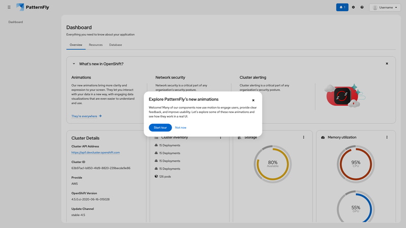 Animated UI screenshot