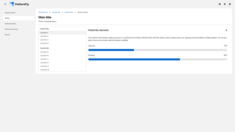 Primary-detail card simple list expanded on mobile screenshot