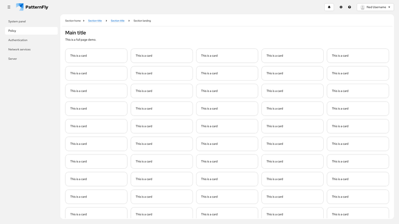 Sticky section breadcrumb (with breakpoints) screenshot