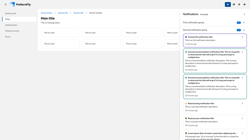 Expanded with groups screenshot