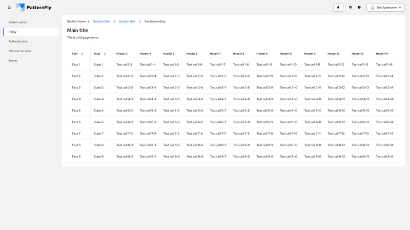 Sticky first column screenshot