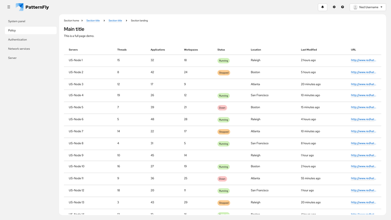 Sticky header screenshot