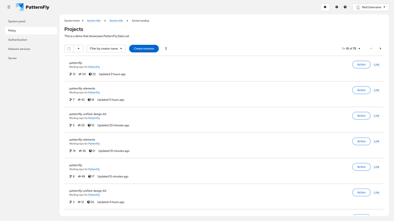 Static bottom pagination screenshot