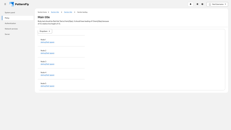 Primary-detail data list in card screenshot