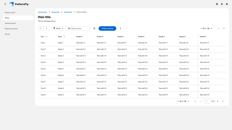 Sticky header and last column screenshot