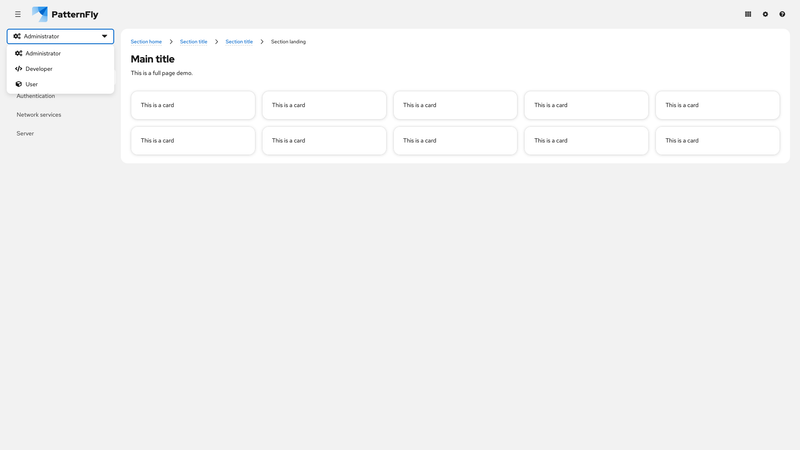 Context selector expanded in sidebar screenshot