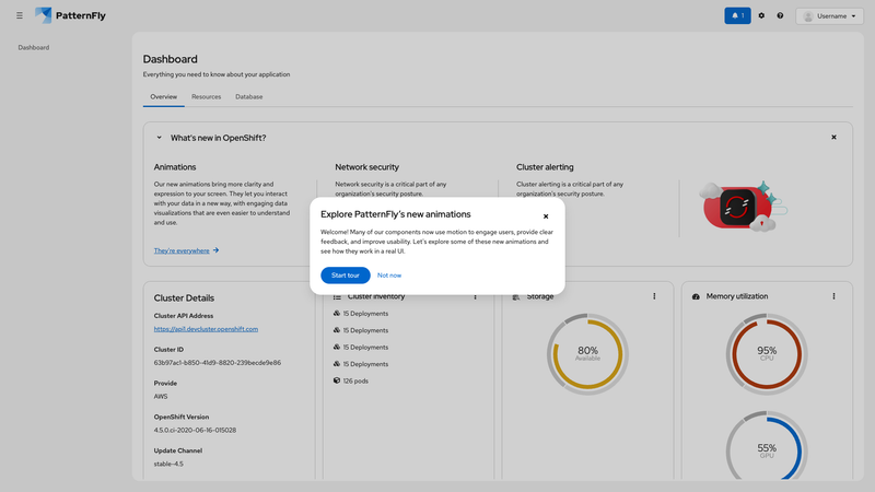Animated UI screenshot