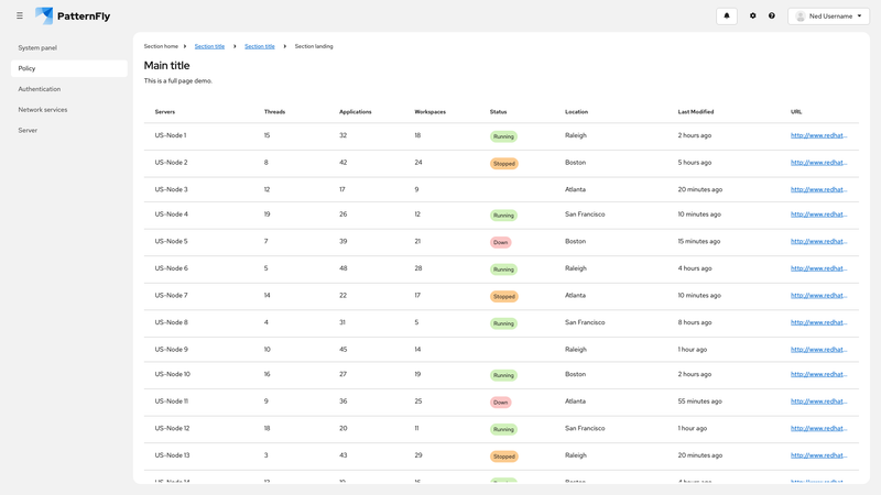 Sticky header screenshot