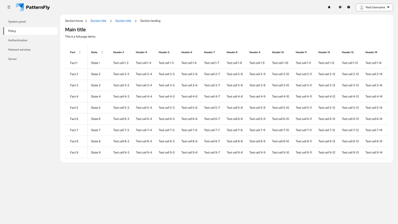 Sticky first column screenshot