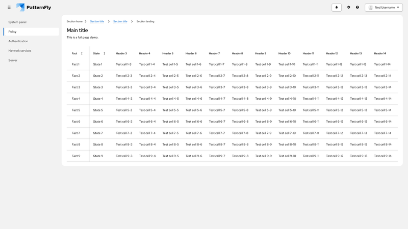 Sticky first column screenshot