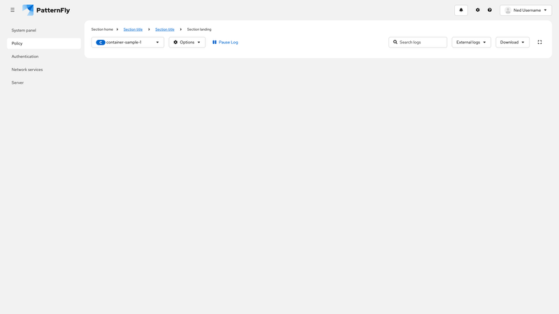 Console log viewer toolbar demo screenshot