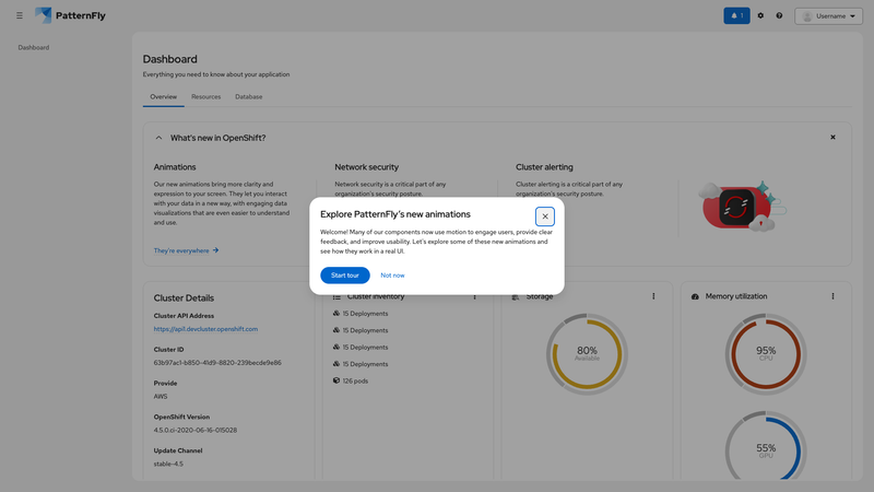 Animated UI screenshot