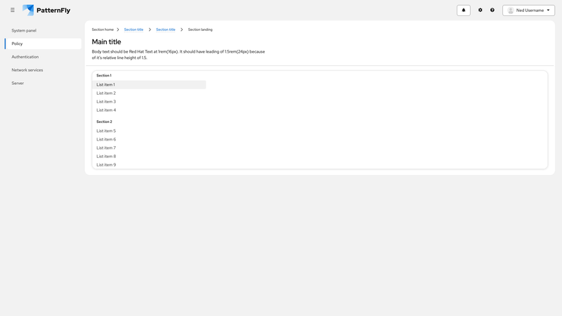 Primary-detail simple list in card screenshot