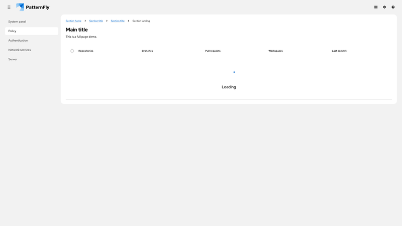 Loading state demo screenshot
