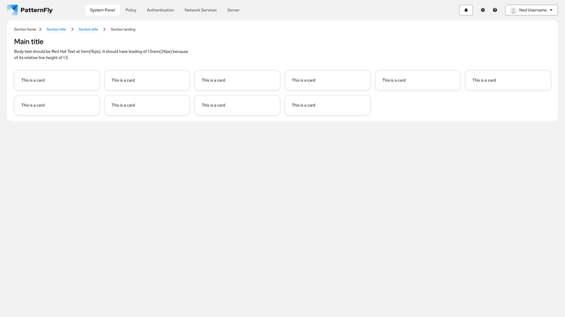 Horizontal nav screenshot