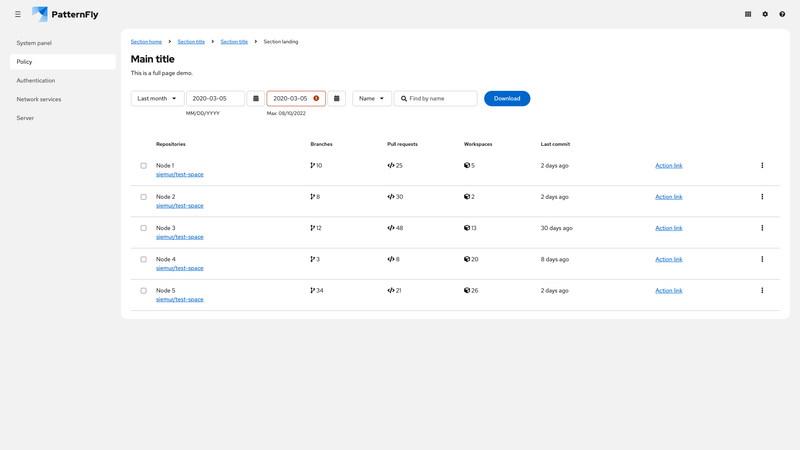 Toolbar with validation on desktop screenshot