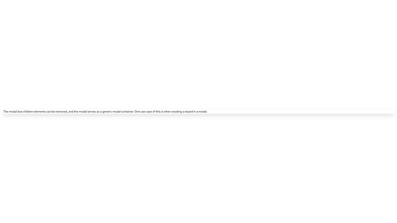 Modal box as generic container screenshot