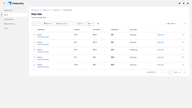 Sticky header screenshot