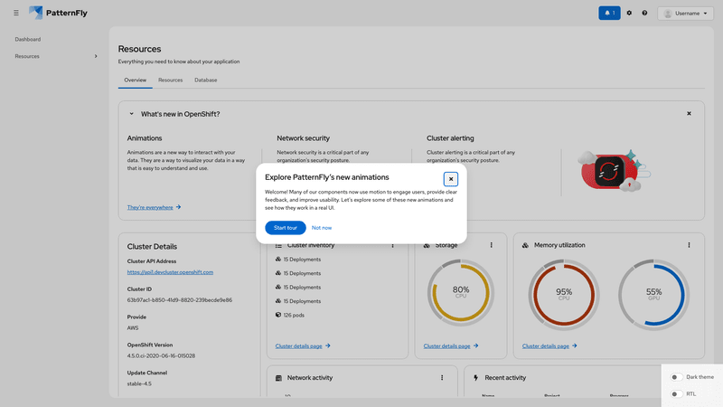 Animated UI screenshot