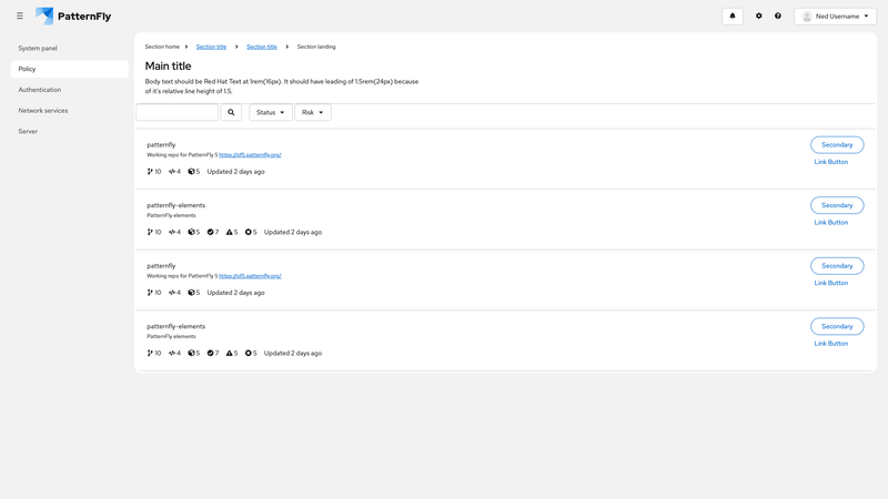 Primary-detail full page screenshot