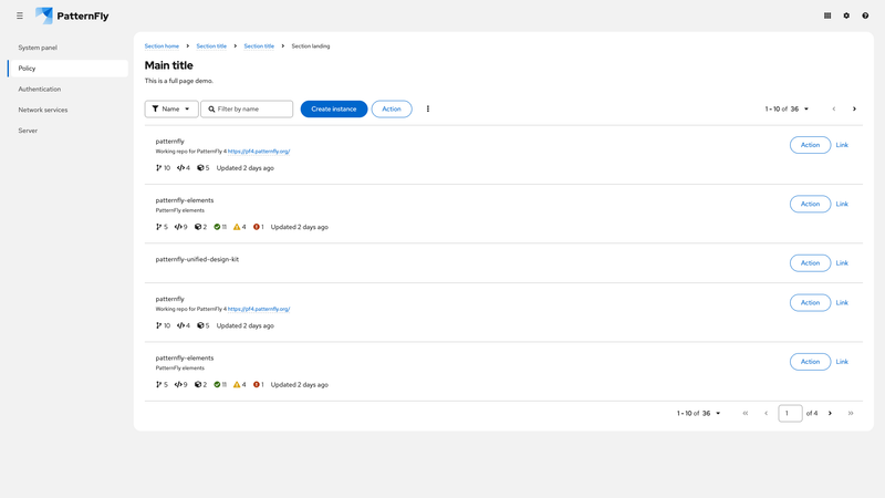 Static bottom pagination screenshot