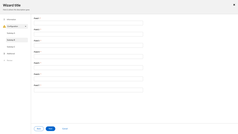 Warning on step screenshot