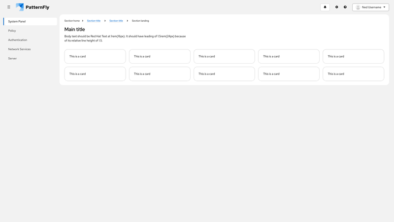Default nav screenshot