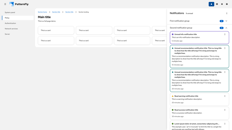 Expanded with groups screenshot