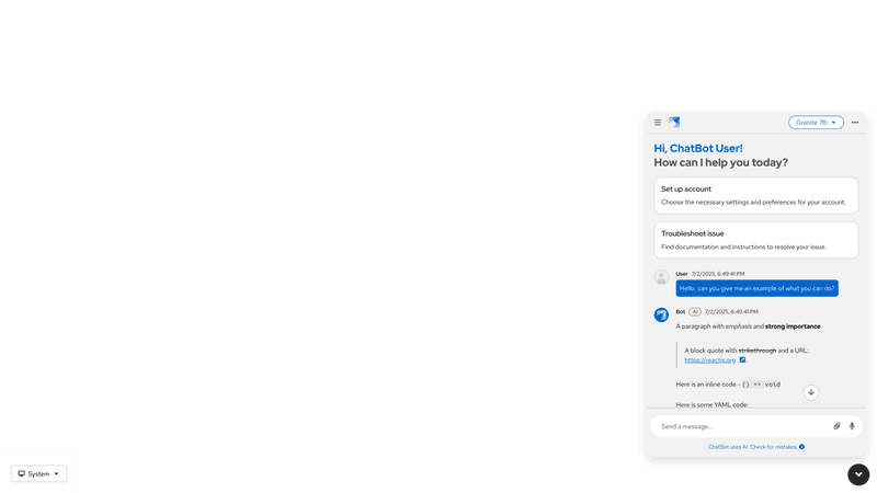 Compact ChatBot screenshot