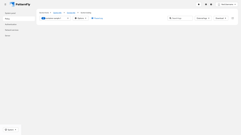 Console log viewer toolbar demo screenshot