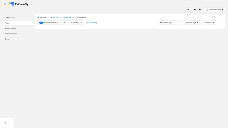 Console log viewer toolbar demo screenshot