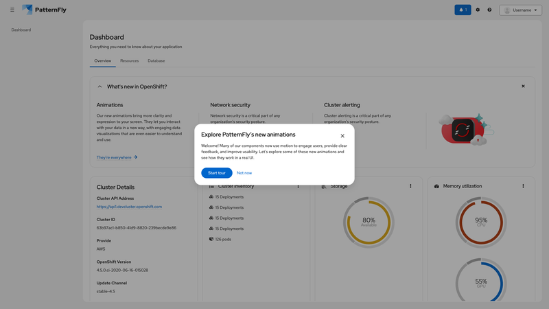 Animated UI screenshot