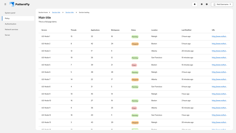 Sticky header screenshot