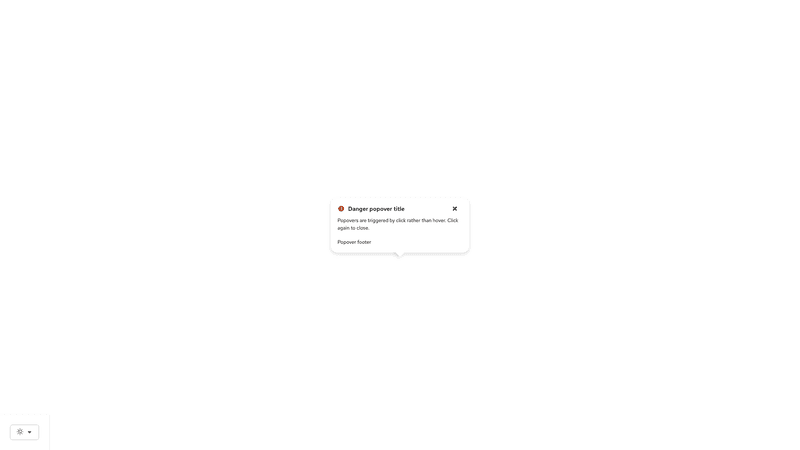 Danger alert popover screenshot