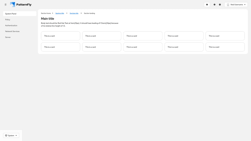 Default nav screenshot