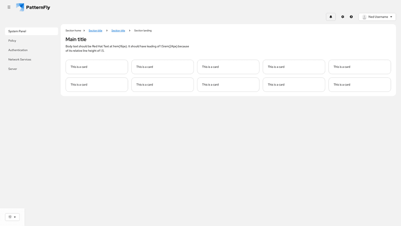 Default nav screenshot
