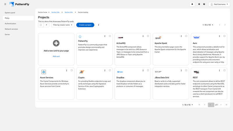 Card view screenshot