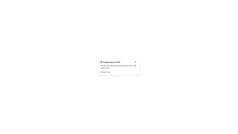 Danger alert popover screenshot