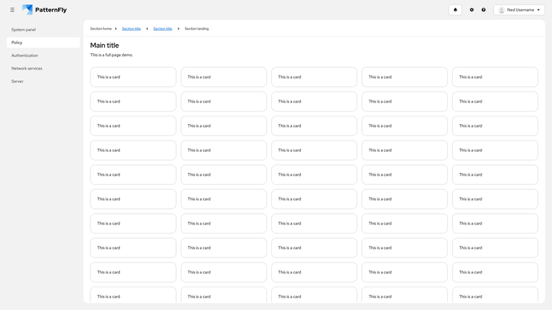 Sticky section breadcrumb (with breakpoints) screenshot
