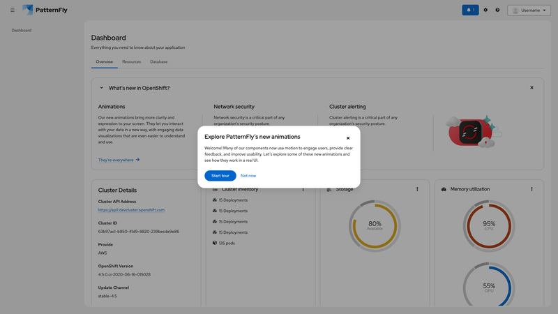 Animated UI screenshot