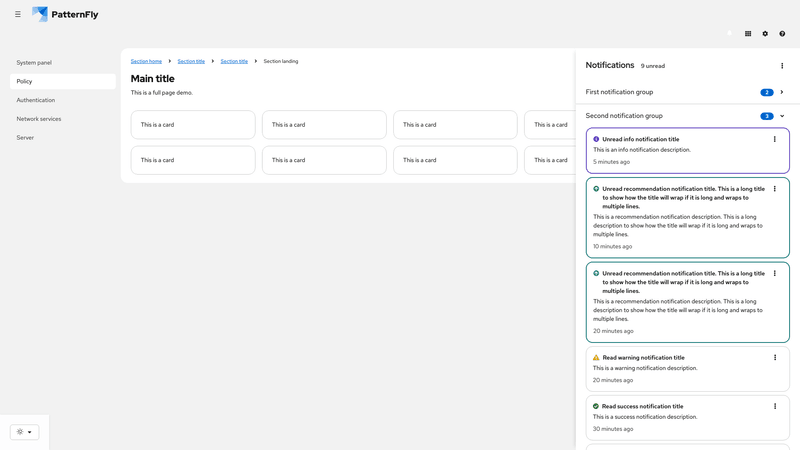Expanded with groups screenshot