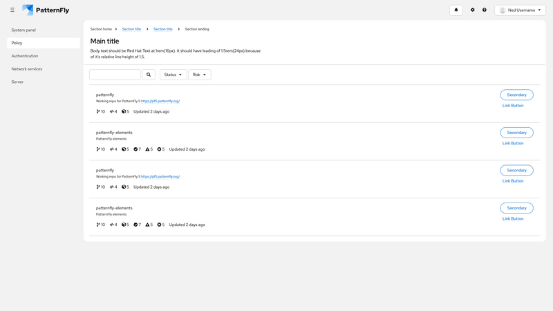 Primary-detail content padding screenshot
