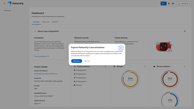 Animated UI screenshot