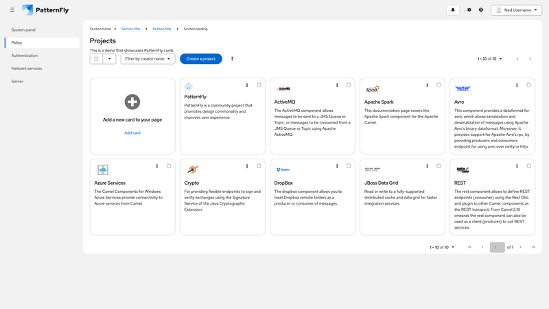 Card view screenshot