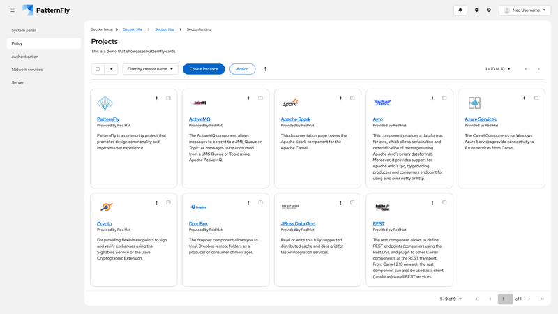 Primary-detail card view screenshot